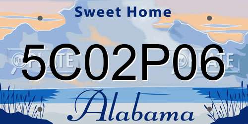 5C02P06 Alabama License Plate