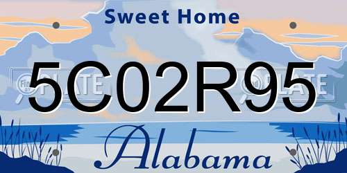 5C02R95 Alabama License Plate