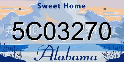5C03270 Alabama License Plate