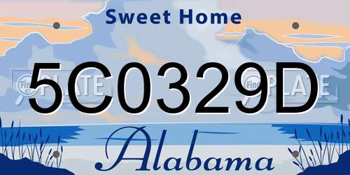 5C0329D Alabama License Plate
