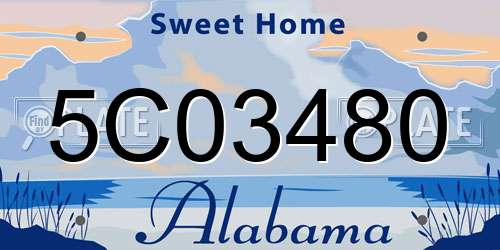 5C03480 Alabama License Plate