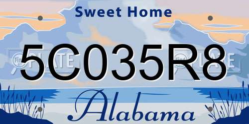 5C035R8 Alabama License Plate