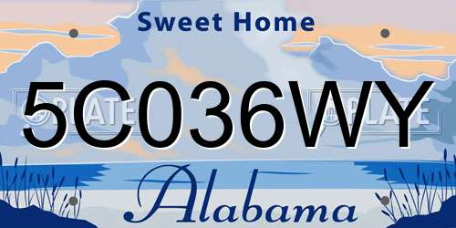 5C036WY Alabama License Plate