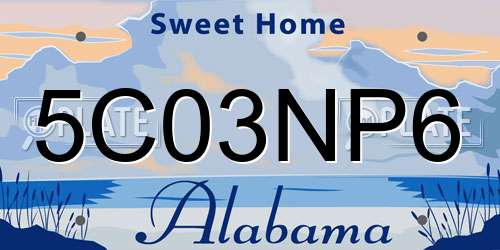 5C03NP6 Alabama License Plate