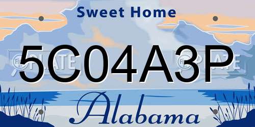 5C04A3P Alabama License Plate
