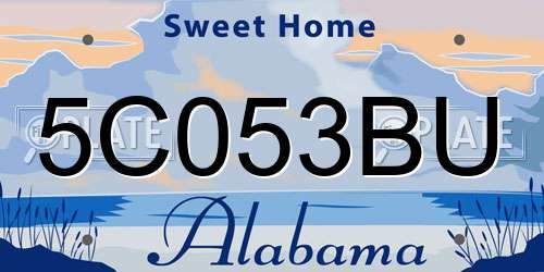 5C053BU Alabama License Plate