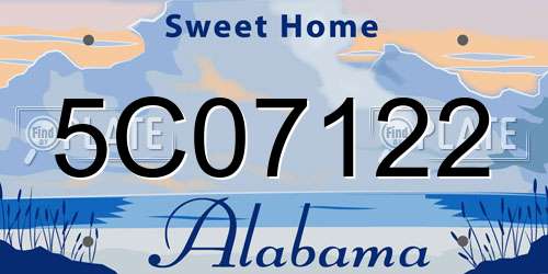 5C07122 Alabama License Plate