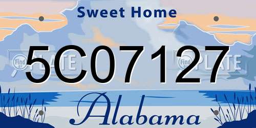 5C07127 Alabama License Plate