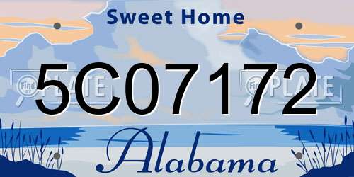 5C07172 Alabama License Plate