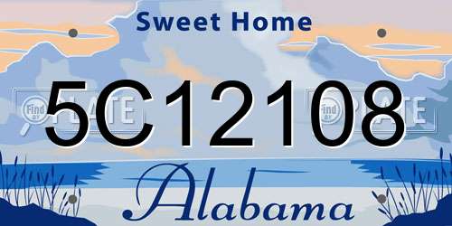 5C12108 Alabama License Plate