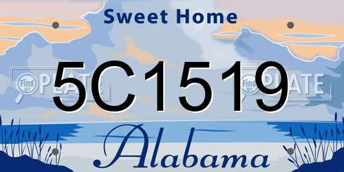 5C1519 Alabama License Plate