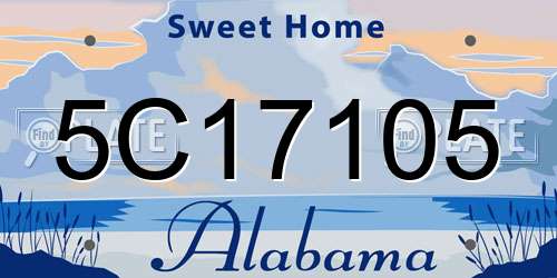 5C17105 Alabama License Plate