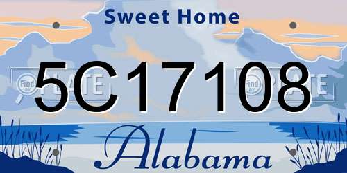 5C17108 Alabama License Plate