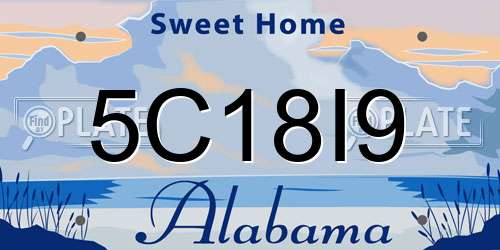 5C18I9 Alabama License Plate