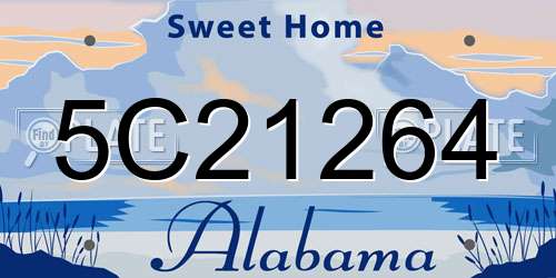 5C21264 Alabama License Plate