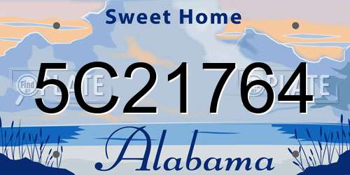 5C21764 Alabama License Plate