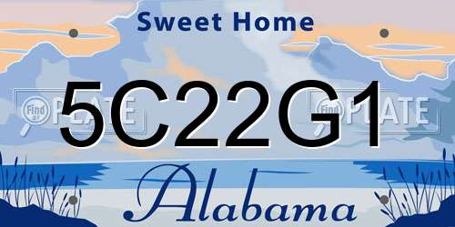 5C22G1 Alabama License Plate