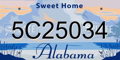 5C25034 Alabama License Plate