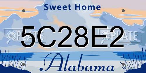 5C28E2 Alabama License Plate