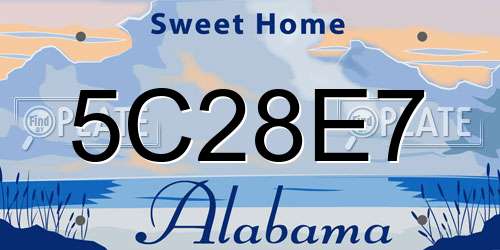 5C28E7 Alabama License Plate