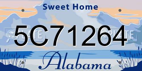 5C71264 Alabama License Plate