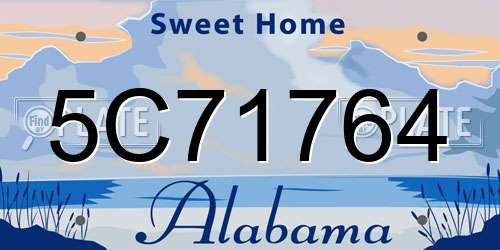 5C71764 Alabama License Plate