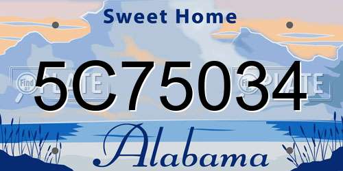 5C75034 Alabama License Plate