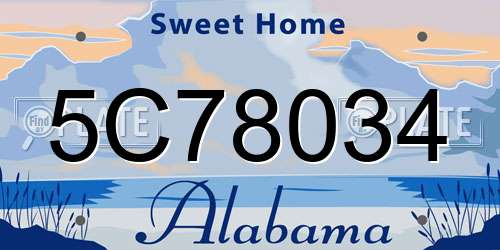 5C78034 Alabama License Plate