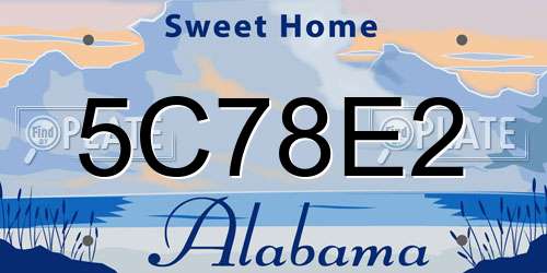 5C78E2 Alabama License Plate