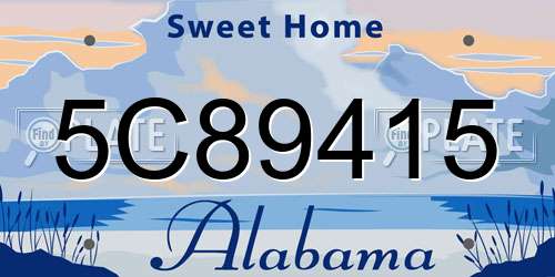 5C89415 Alabama License Plate