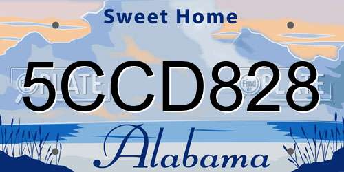 5CCD828 Alabama License Plate