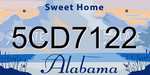 5CD7122 Alabama License Plate