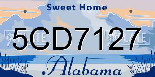 5CD7127 Alabama License Plate