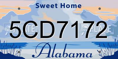 5CD7172 Alabama License Plate