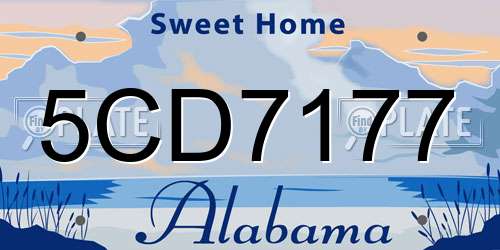 5CD7177 Alabama License Plate