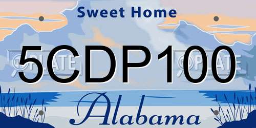 5CDP100 Alabama License Plate