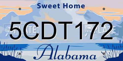 5CDT172 Alabama License Plate