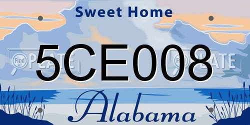 5CE008 Alabama License Plate