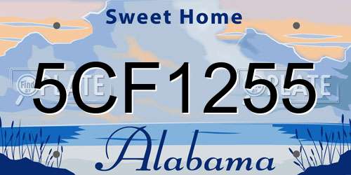 5CF1255 Alabama License Plate