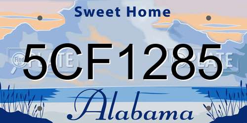 5CF1285 Alabama License Plate