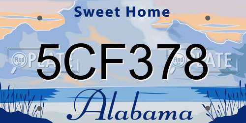 5CF378 Alabama License Plate