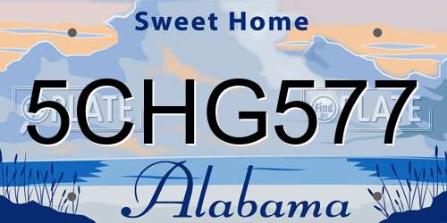 5CHG577 Alabama License Plate
