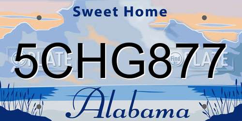 5CHG877 Alabama License Plate