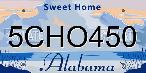 5CHO450 Alabama License Plate