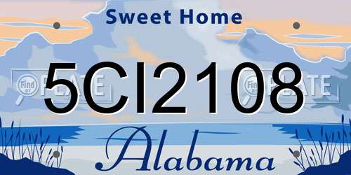 5CI2108 Alabama License Plate