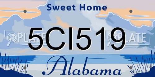 5CI519 Alabama License Plate