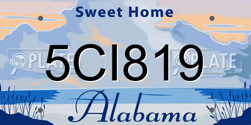 5CI819 Alabama License Plate