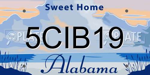 5CIB19 Alabama License Plate
