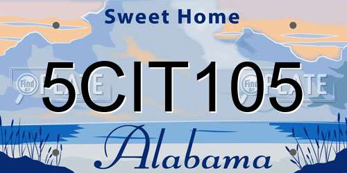 5CIT105 Alabama License Plate