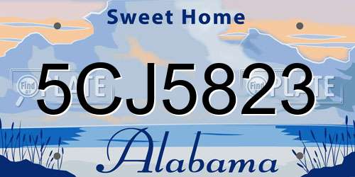 5CJ5823 Alabama License Plate